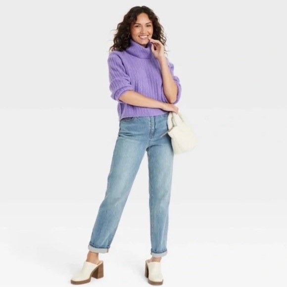 Universal Thread Lilac Purple Mock Turtleneck Cashmere-Like Sweater - Picture 3 of 8